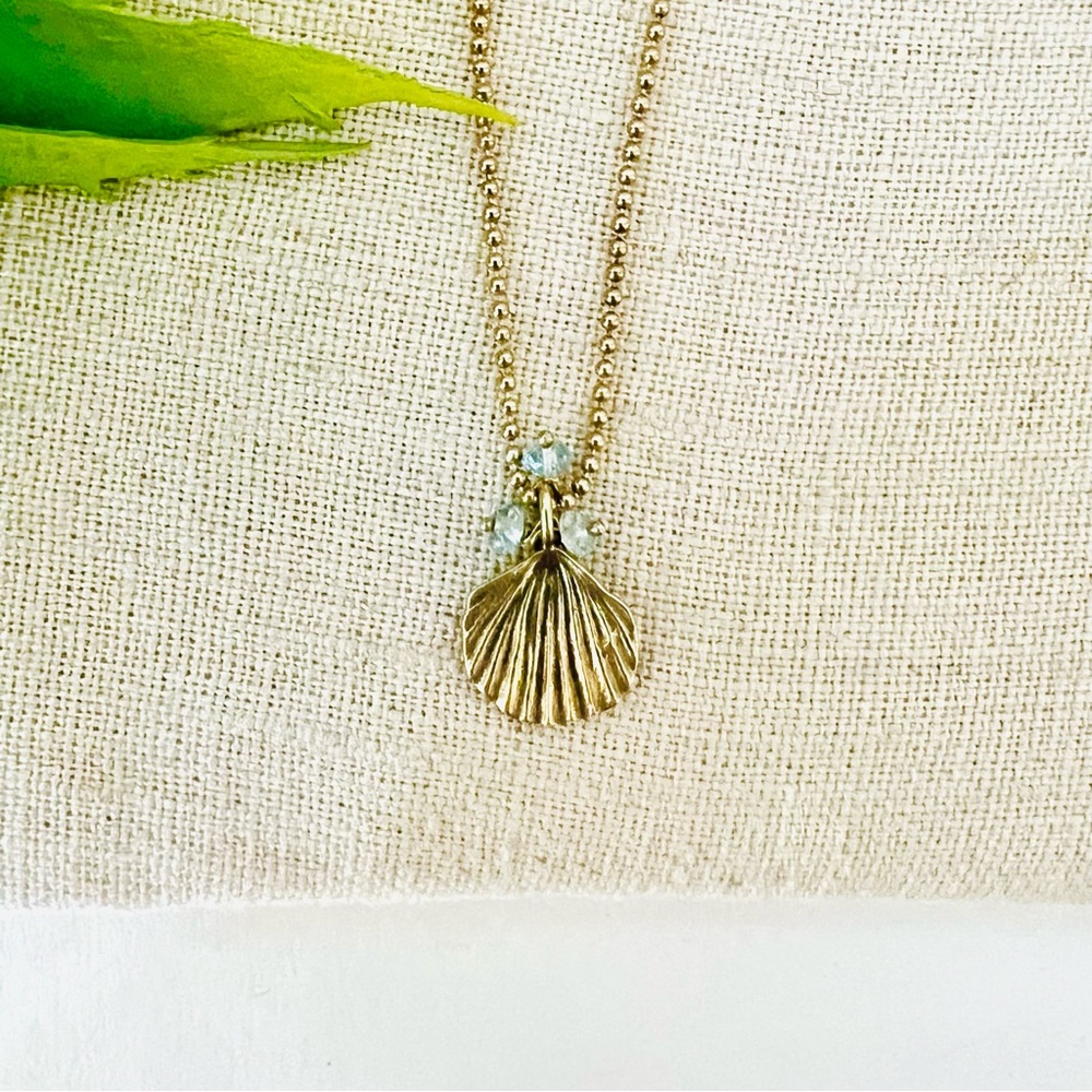 Shell Aqua Necklace Catherine Weitzman Gold Vermeil